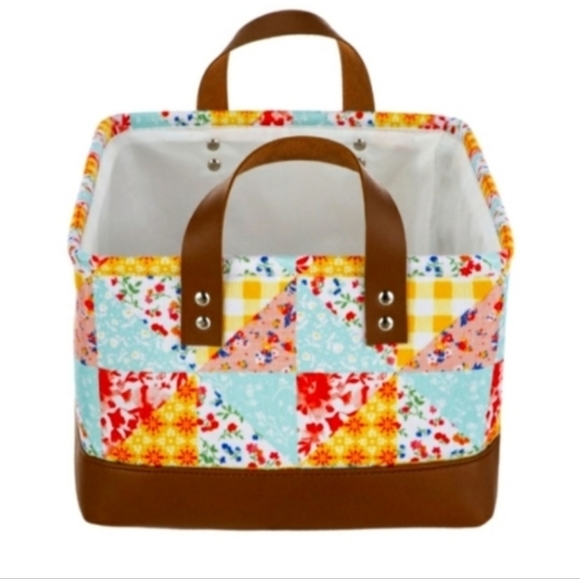 The Pioneer Woman,Patch work Medley Baskets with Handles Set of 2 - Picture 2 of 4